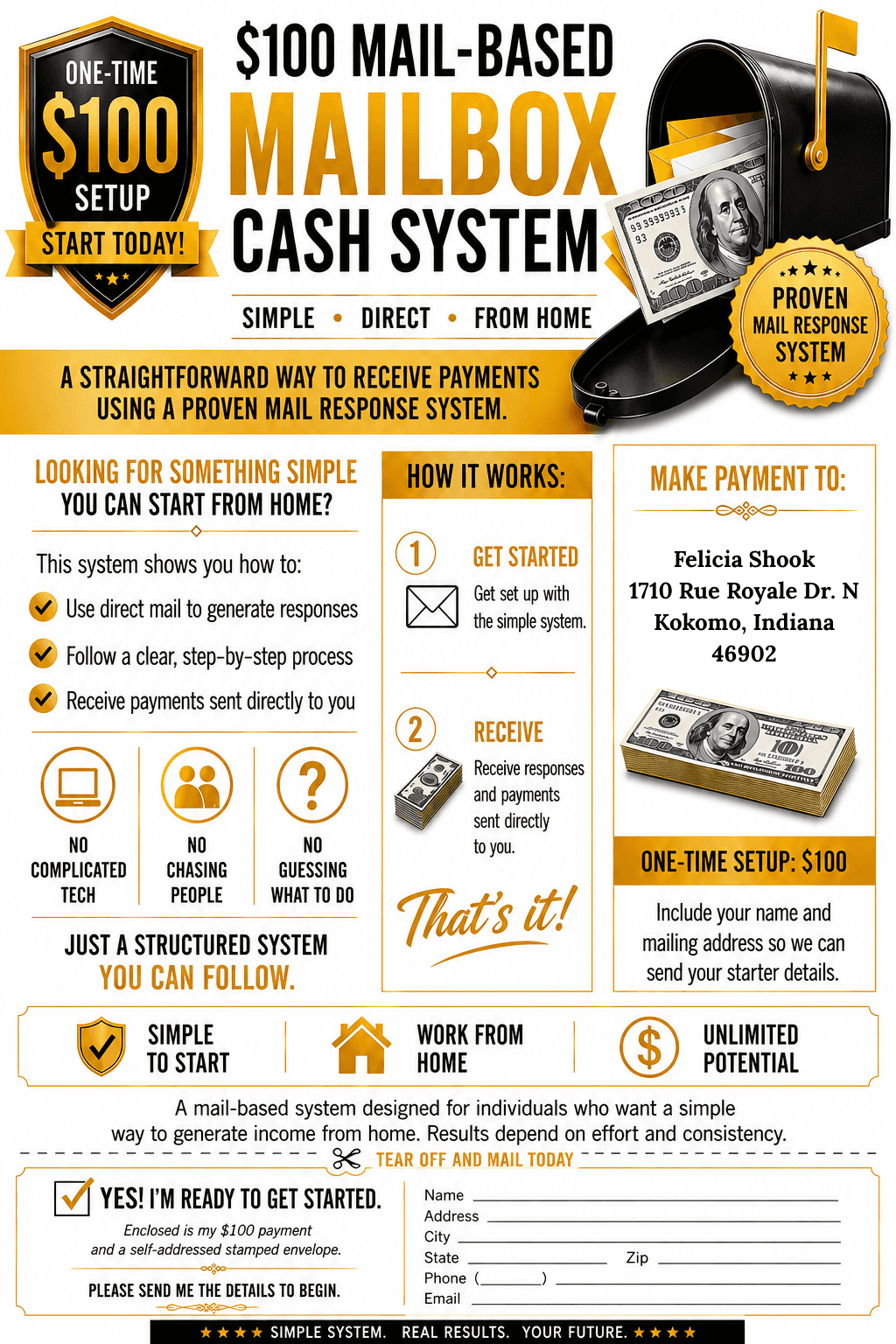 $100 Mailbox Cash System