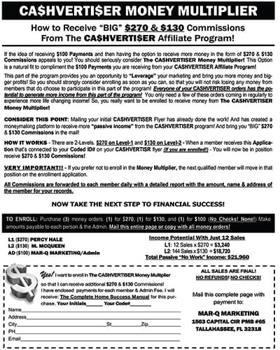 Cashvertiser Money Multiplier