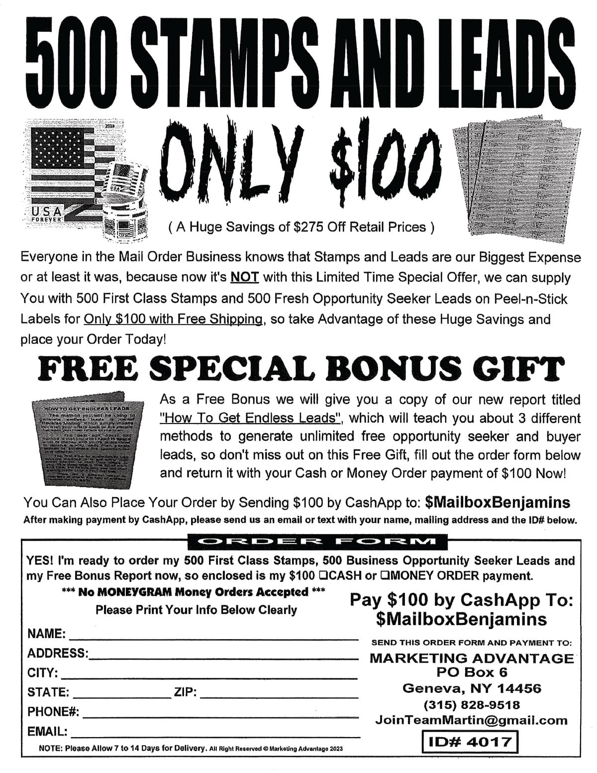 500 Stamps & Leads