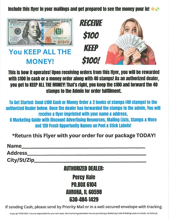YOU KEEP ALL THE MONEY Flyer